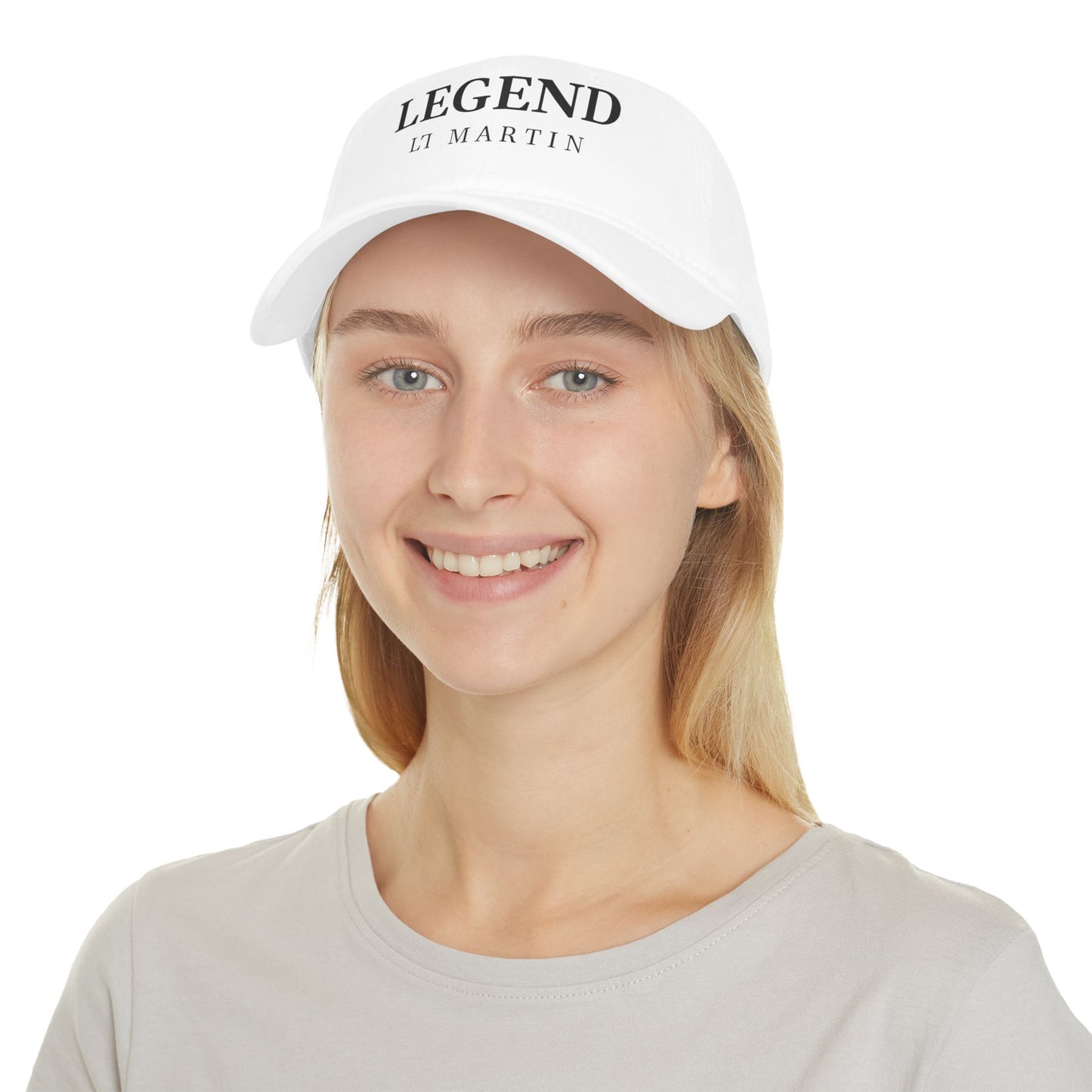 LEGEND SIGNATURE CAP (black text on white base)