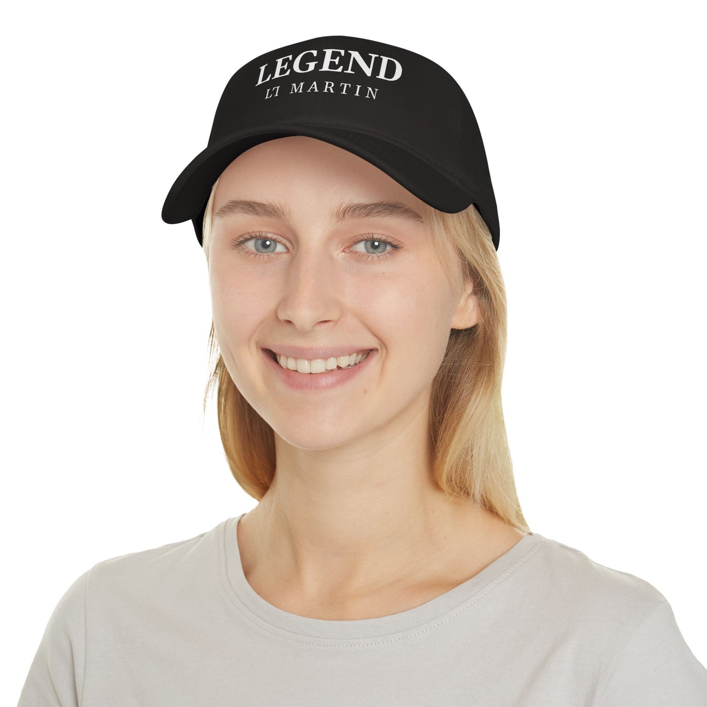 LEGEND SIGNATURE CAP (white text on black base)